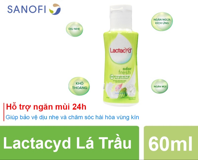 Dung dịch vệ sinh phụ nữ lactacyd odor fresh ngăn mùi 24h 60ml