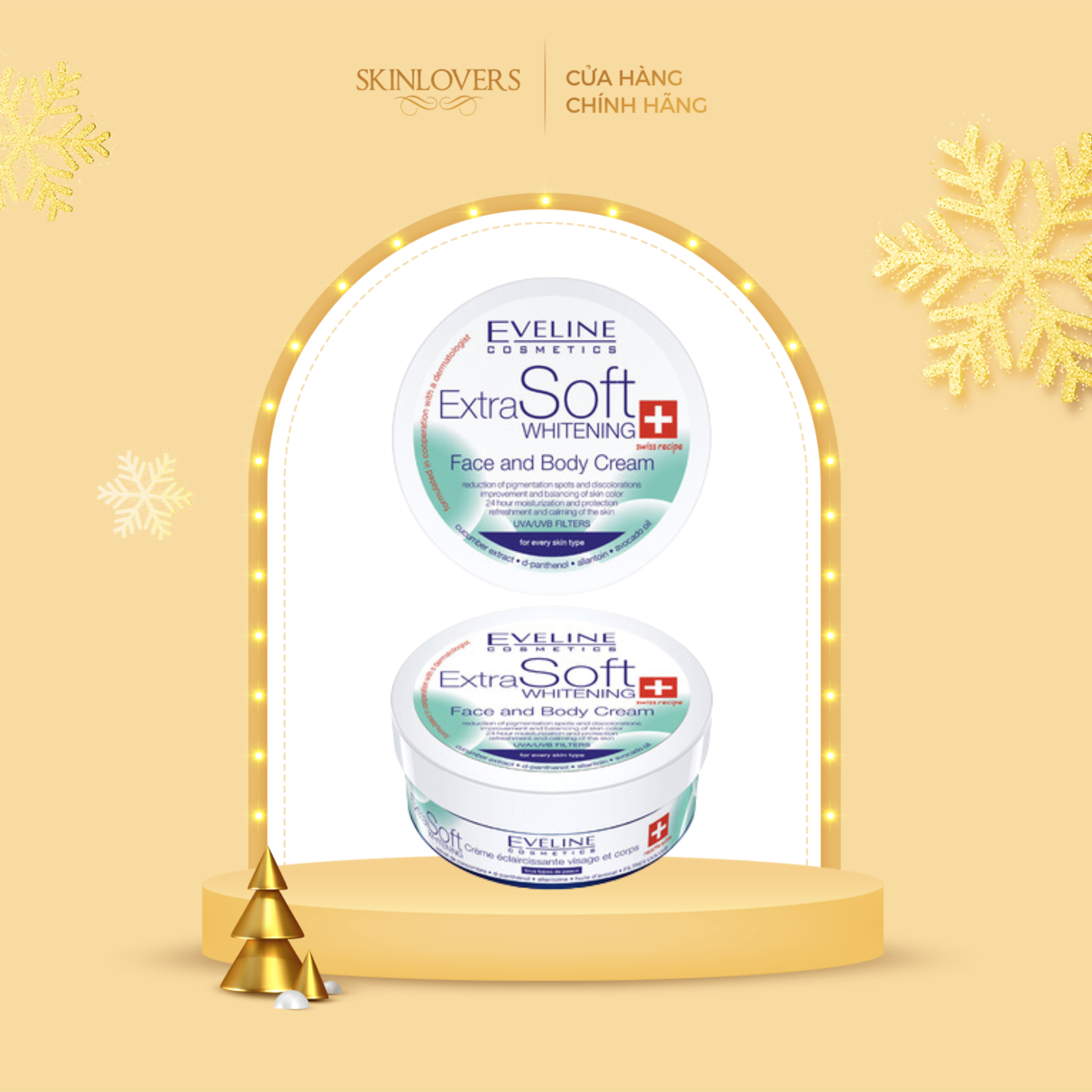 Kem dưỡng Eveline Extrasoft giúp trắng da vùng mặt và toàn thân