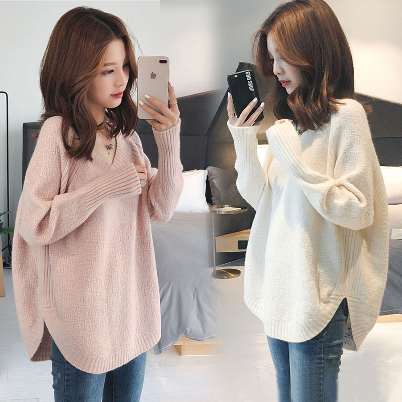 Áo len nữ cổ tim v form dáng rộng đẹp phong cách ulzzang hàn quốc