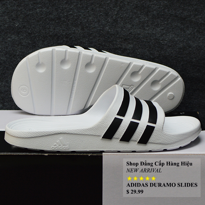 [HCM]Dép Thể Thao Adidas Nam Nữ Duramo màu trắng sọc đen