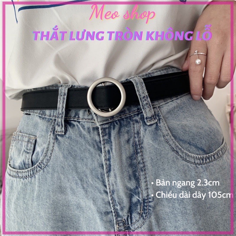 Thắt lưng MẶT TRÒN Nữ da đẹp - Dây nịt nữ Tròn không đục lỗ rất tiện lợi