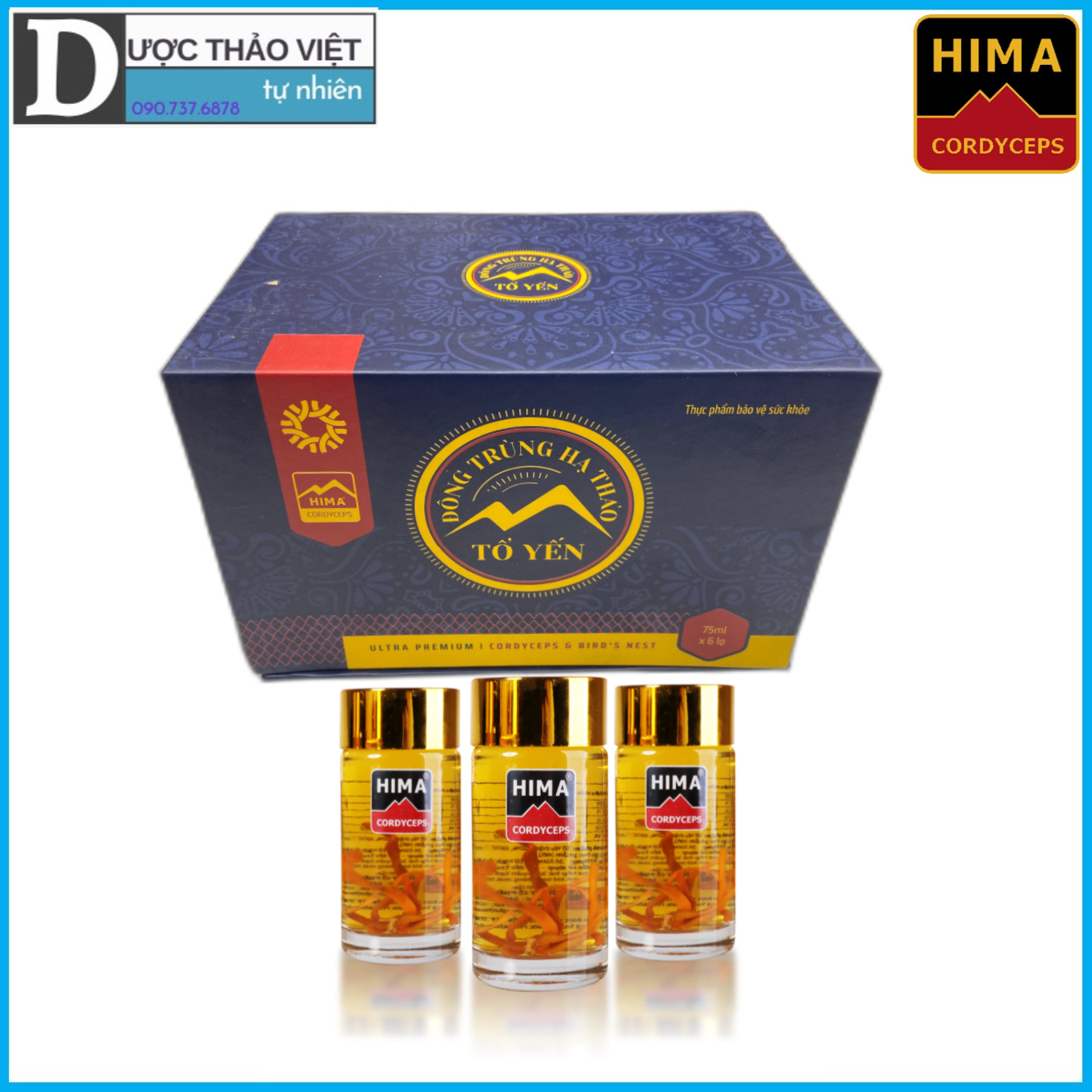 Đông Trùng Hạ Thảo Tổ Yến Hima Cao cấp (75ml x 6lọ).