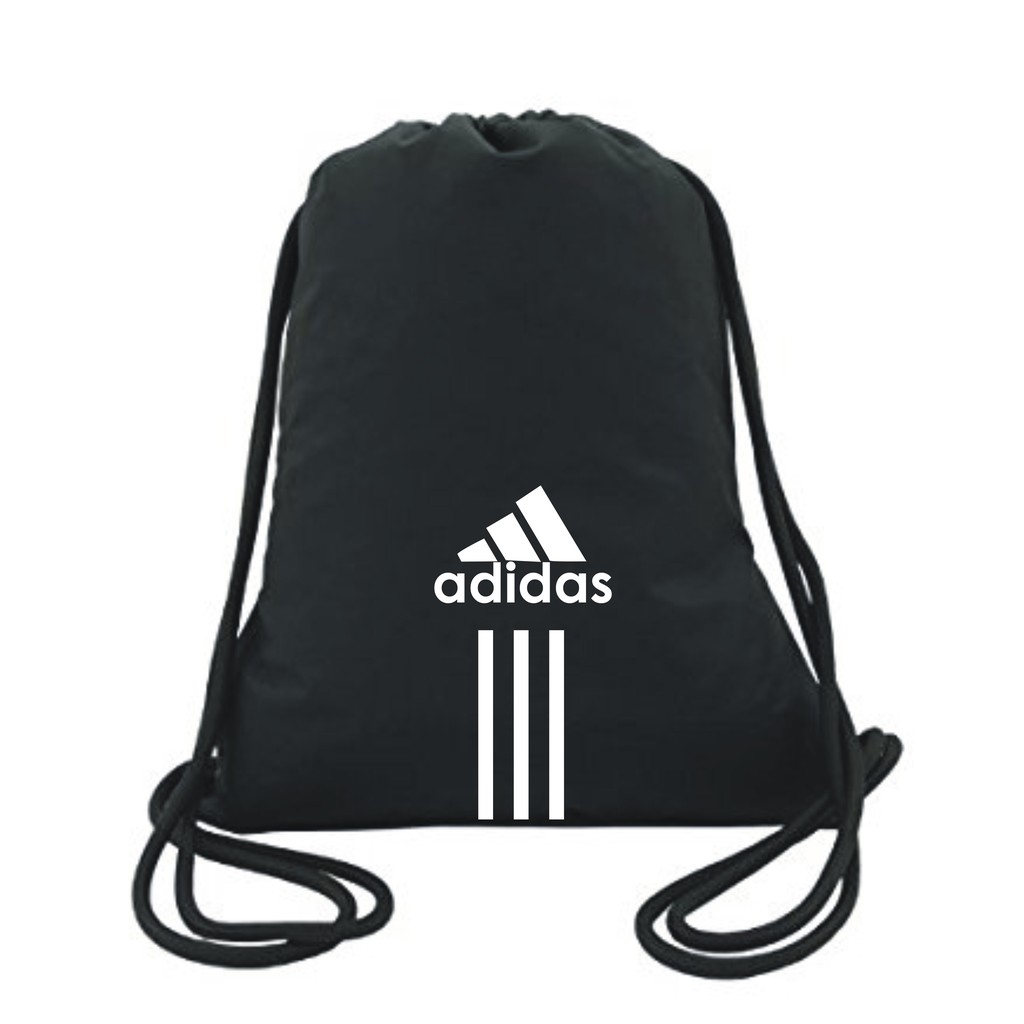 Balo dây rút thể thao adidas 3 sọc đen