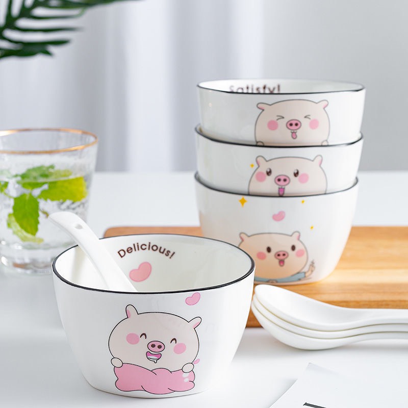 Chén sứ hình con lợn NAVGHTY dẻ thương xinh đẹp