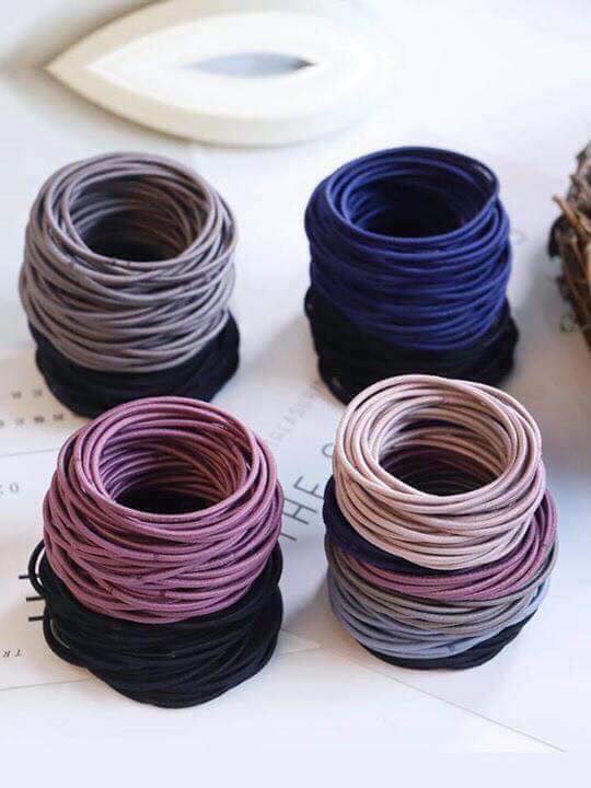 100 Dây cột tóc co giãn nhiều màu