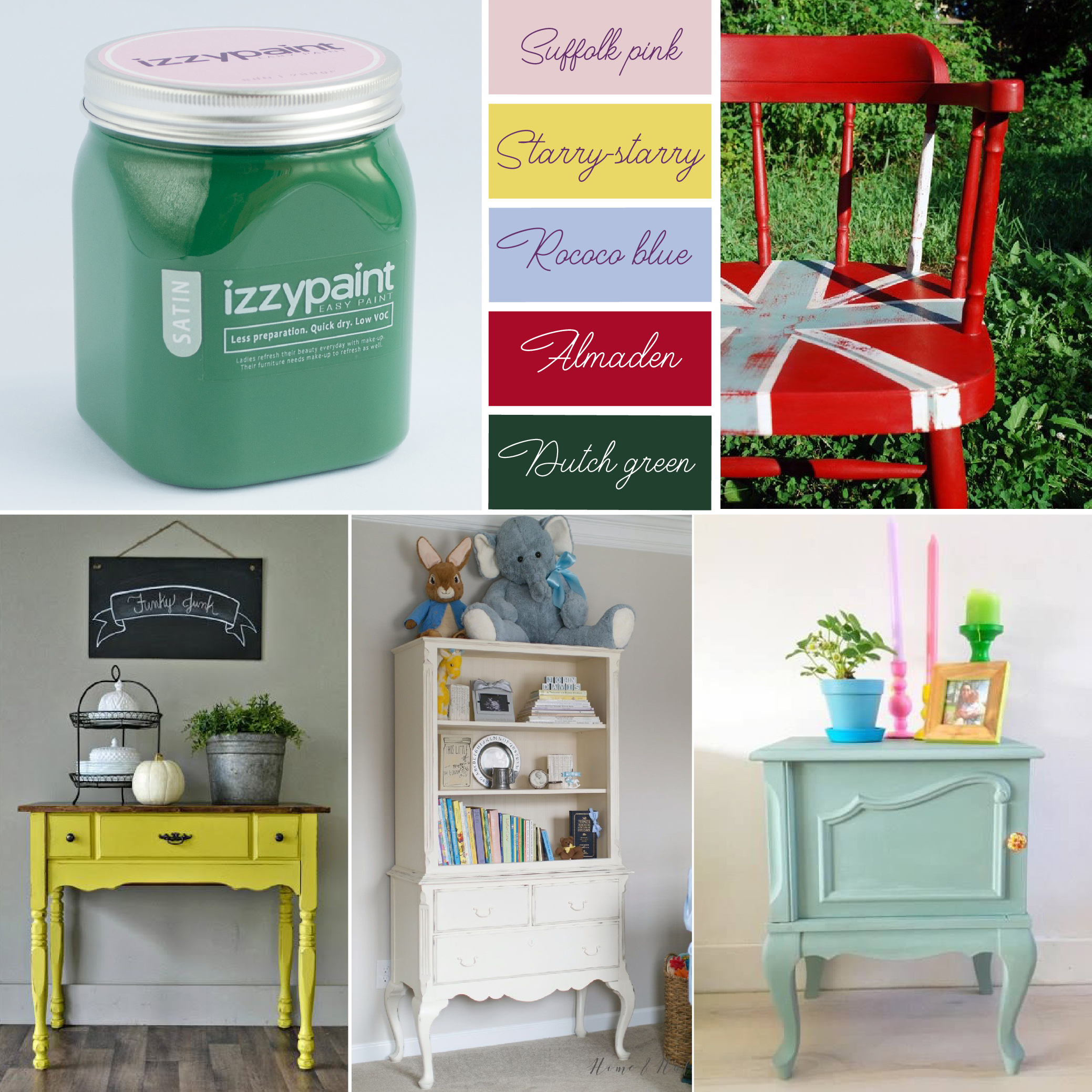 Izzypaint 700gr 💙 sơn make-over 💙 nhanh khô, sơn DYI, sơn gỗ, pastel, chalk paint, sơn phấn, gốc nước không mùi độc hại