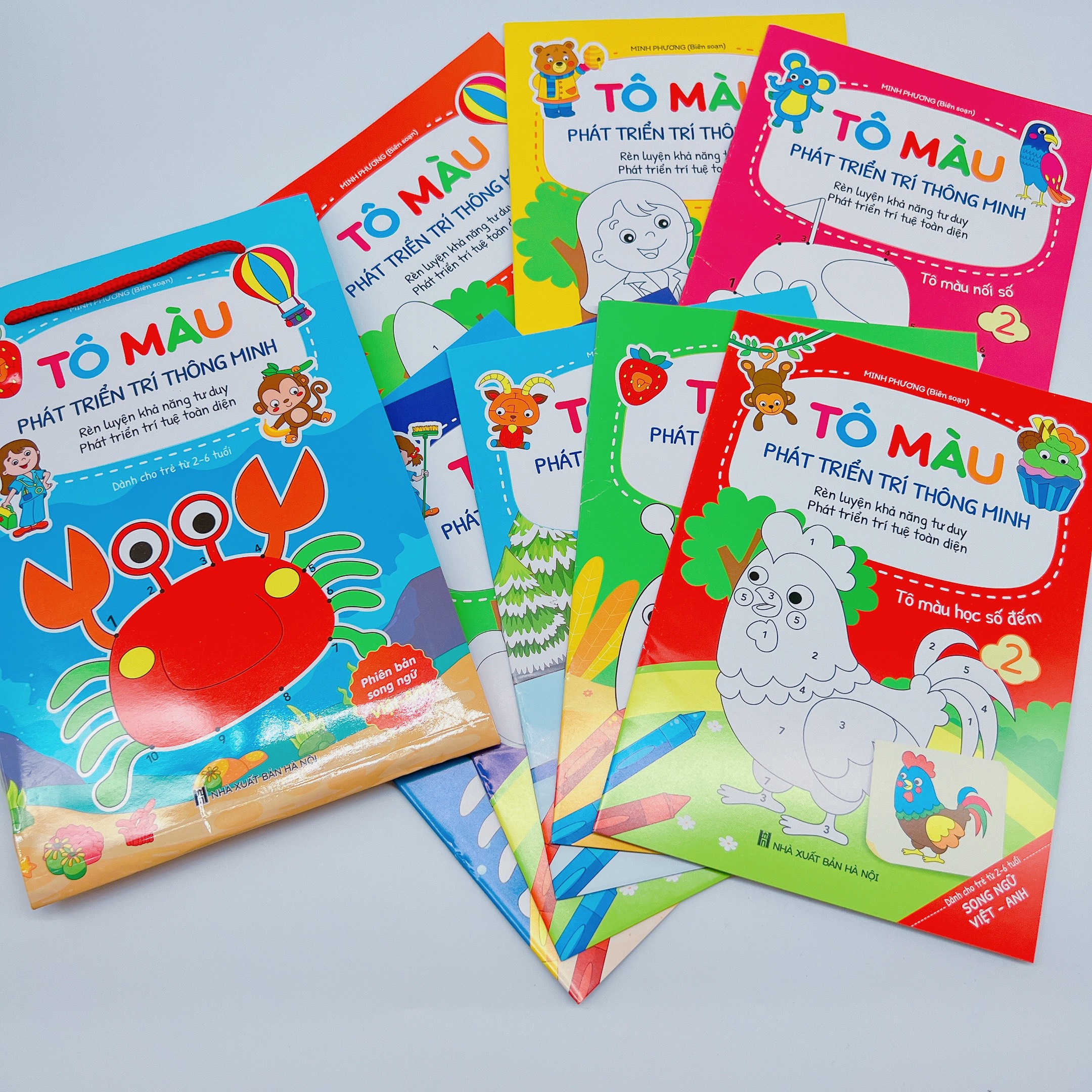 Bộ 8 quyển tập tô màu cho bé, phát triển kỹ năng cho bé trước khi vào lớp 1
