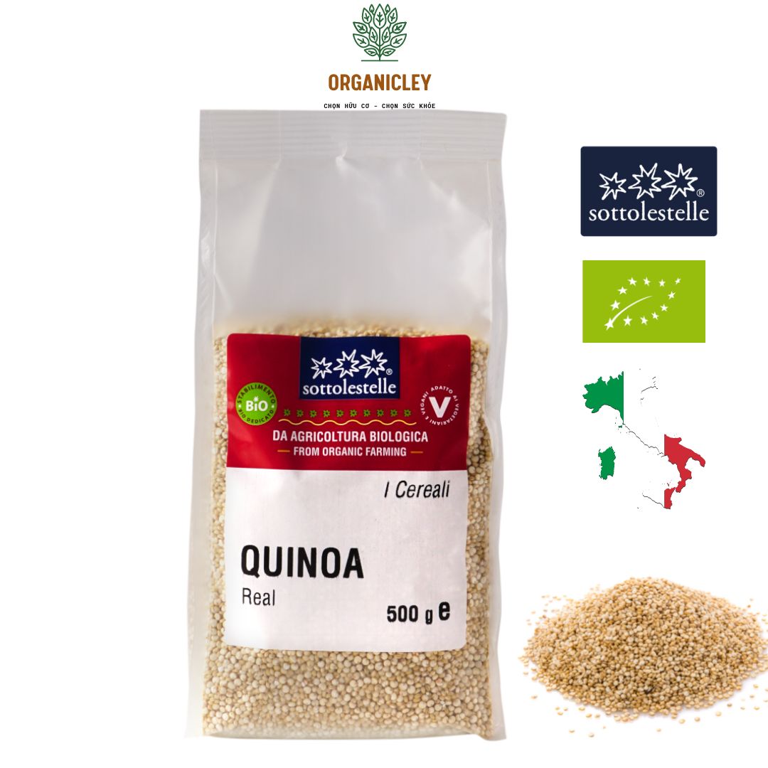 Hạt Diêm Mạch Trắng Hữu Cơ 500g Sottolestelle Organic Quinoa Real