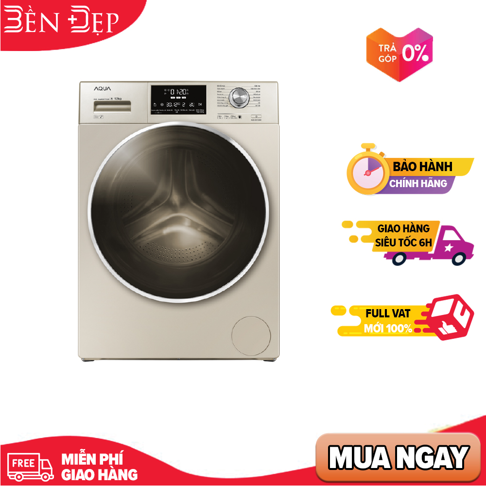 Máy giặt aqua cửa ngang 10 kg màu vàng kim aqd-d1000c.n2