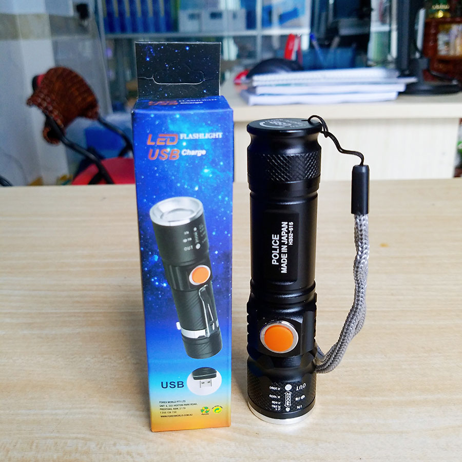 Đèn Pin Siêu Sáng 515/616 Cắm Cổng Sạc USB, Đèn Pin Chiếu Sáng