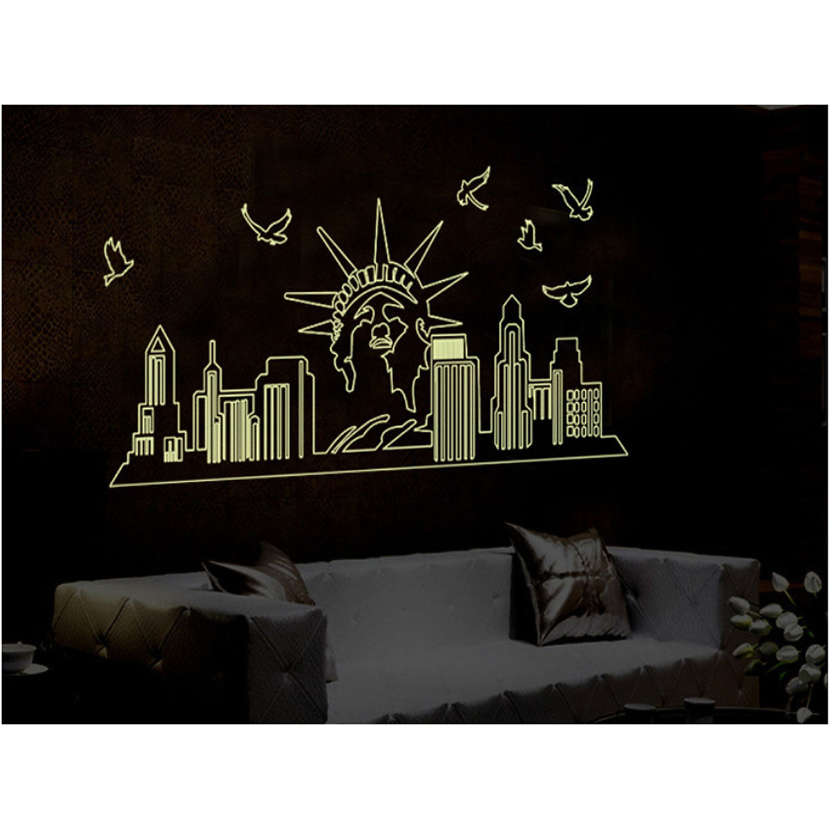 Decal dán tường dạ quang newyork-abq9622