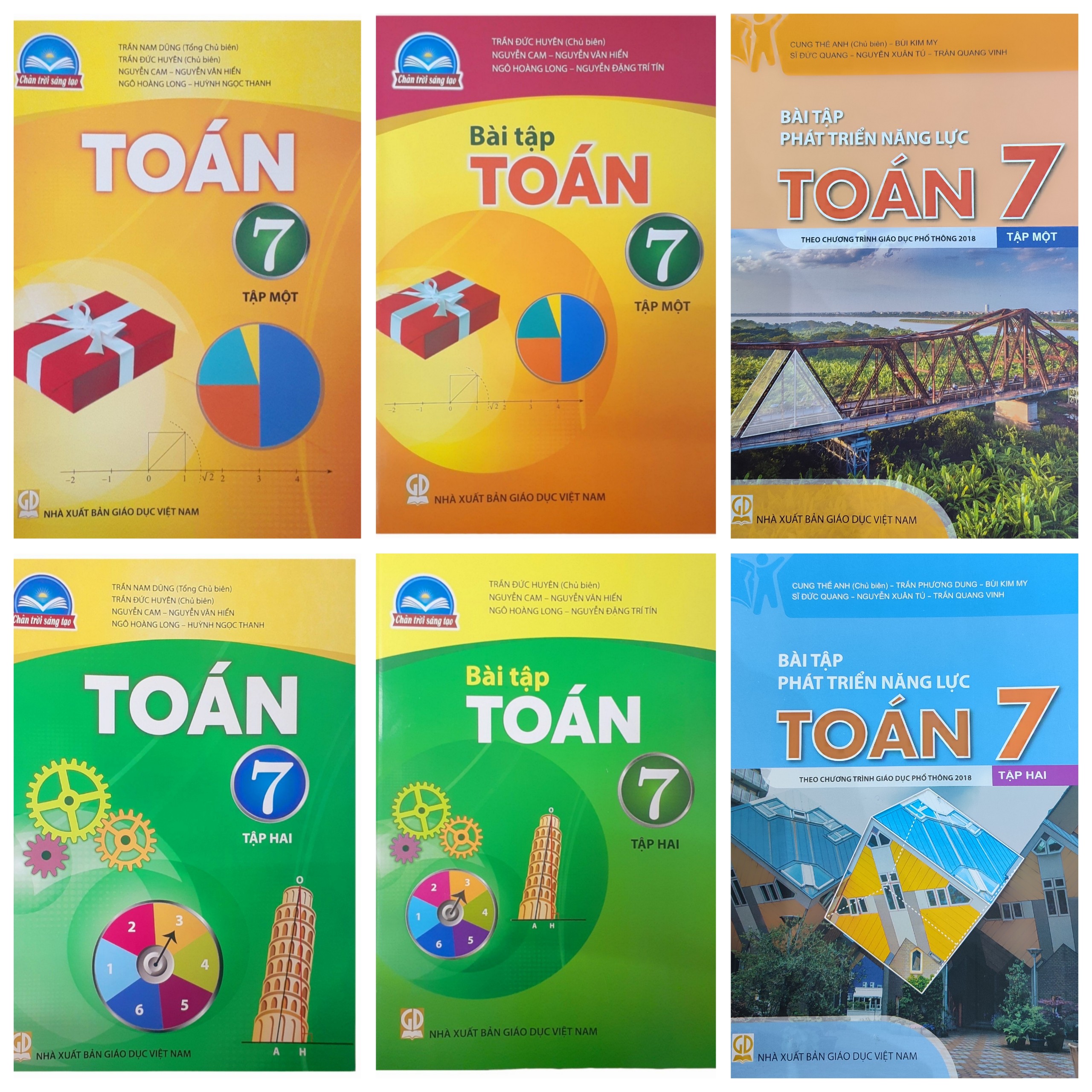 Edubook - Combo Toán lớp 7 tập 1 + 2 (Bộ 6 cuốn) Chân trời sáng tạo