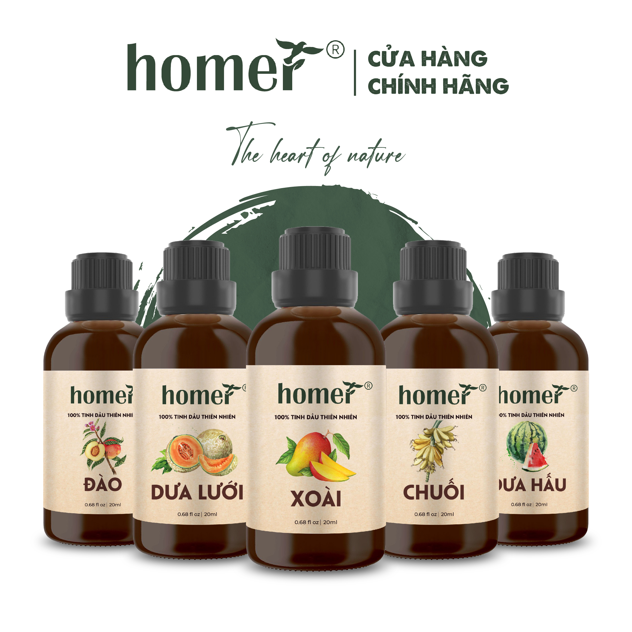 Tinh dầu hương trái cây Homer 20ml - Xông phòng làm đẹp - Đa dạng các mùi - Giúp thư giãn, giải tỏa căng thẳng - mùi hương mới mẻ