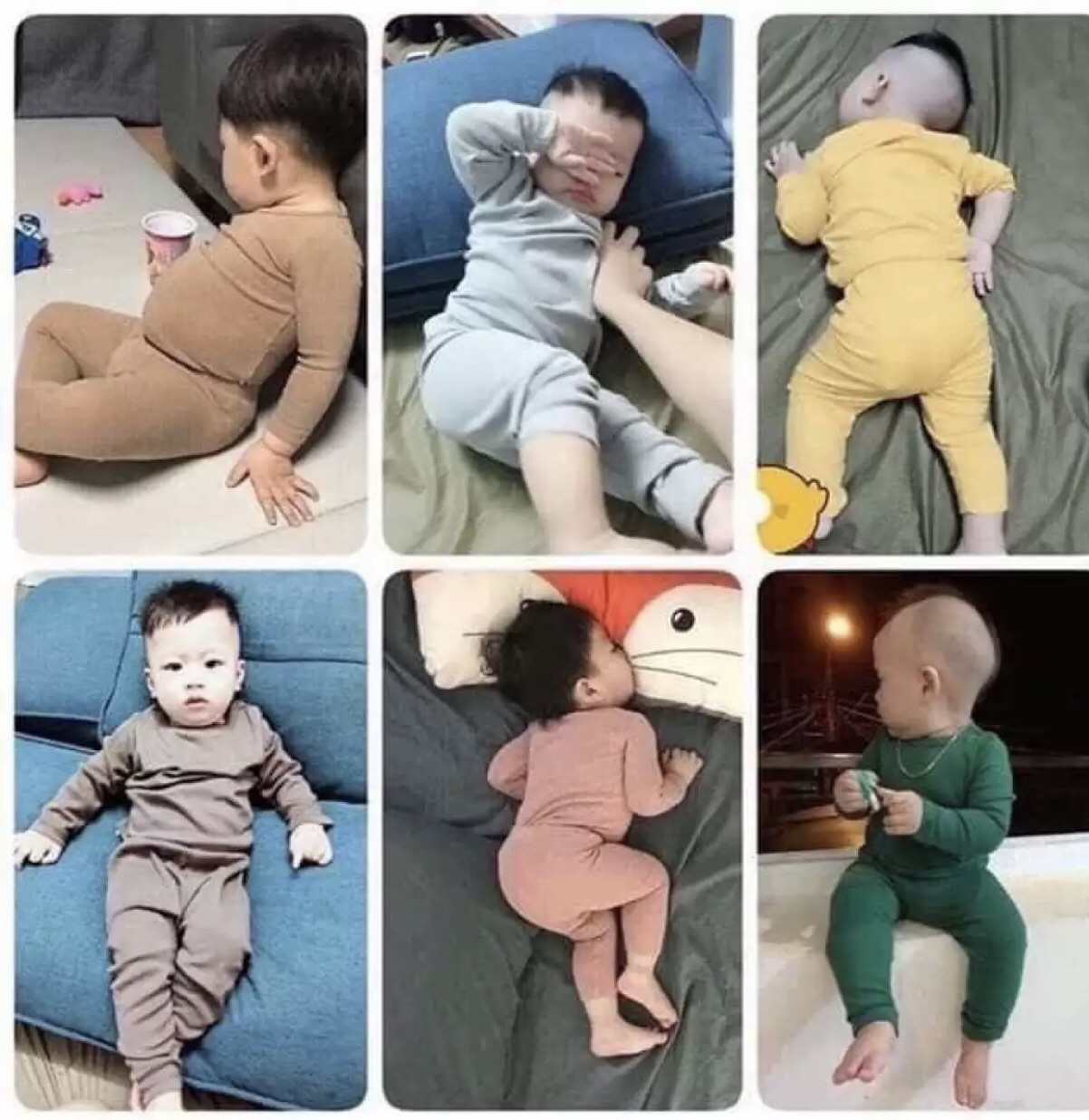 Combo 3 bộ dài tay borip cho bé size 6-26kg