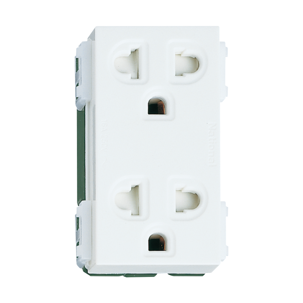 Ổ cắm đôi có màn che và dây nối đất Panasonic dòng Wide Series