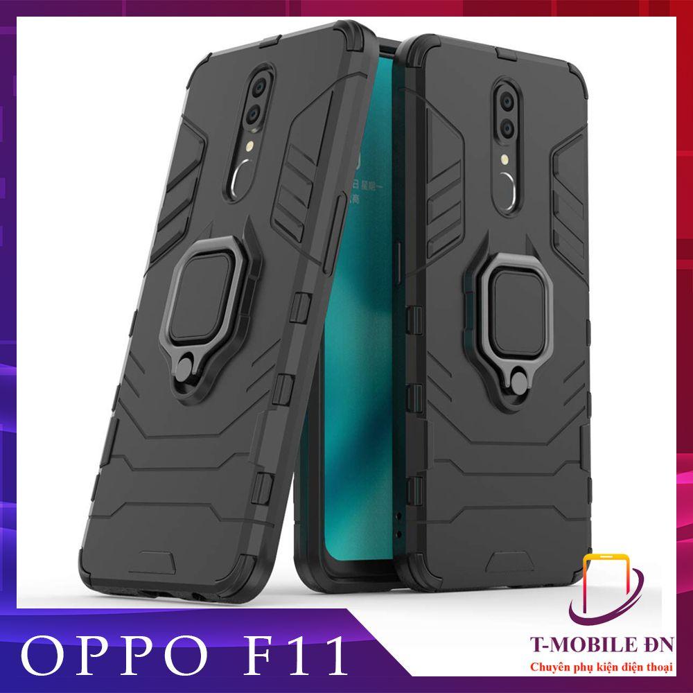 Ốp lưng Oppo F11 chống sốc iron man kèm nhẫn ring chống xem video tiện lợi