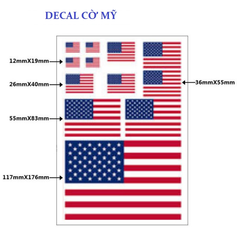[HCM]Decal dán cờ Mỹ trang trí xe laptop nón bảo hiểm ...
