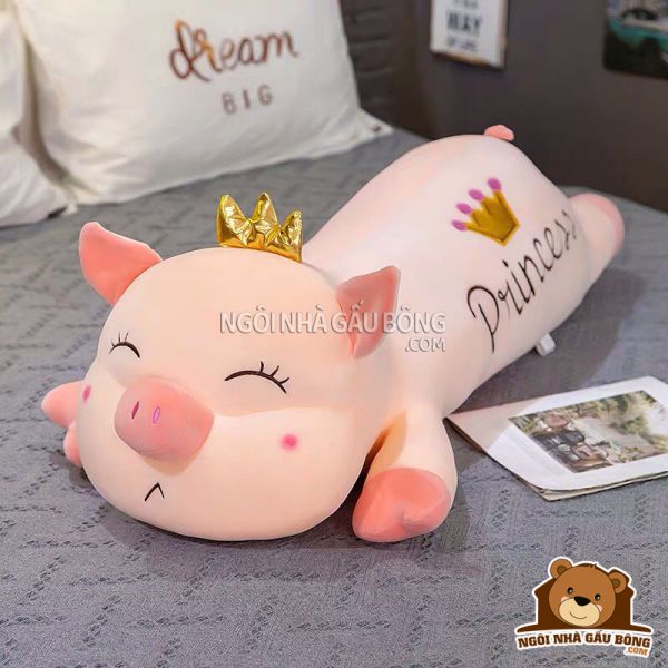 Gấu bông Heo thiên thần, heo vương miện size 1m2 - 1m5 - gối ôm heo thiên thần - Gấu bông heo thiên thần vương miện