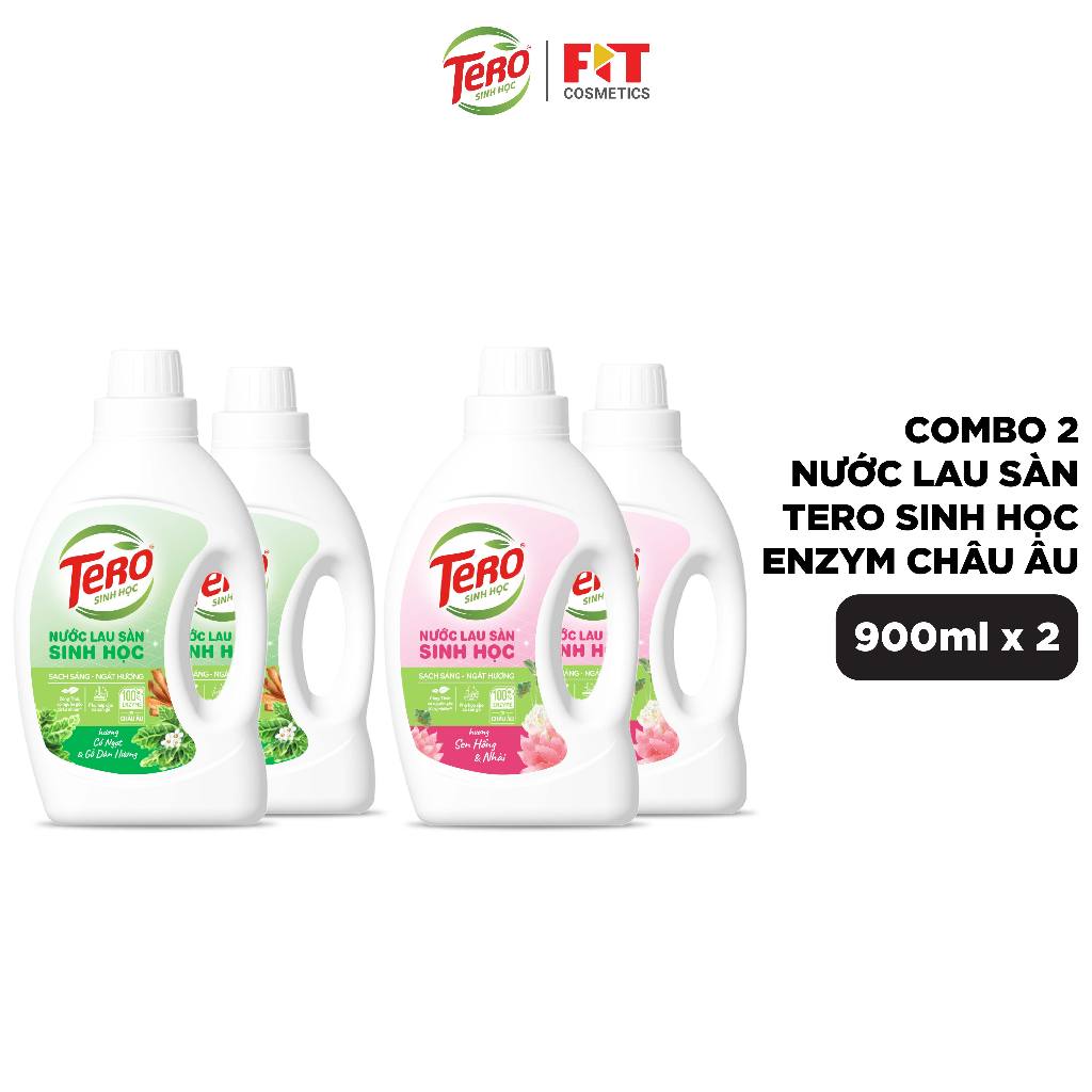 Combo 2 Nước lau sàn TERO SINH HỌC enzym Châu Âu lành tính, an toàn cho trẻ nhỏ 900ml/chai