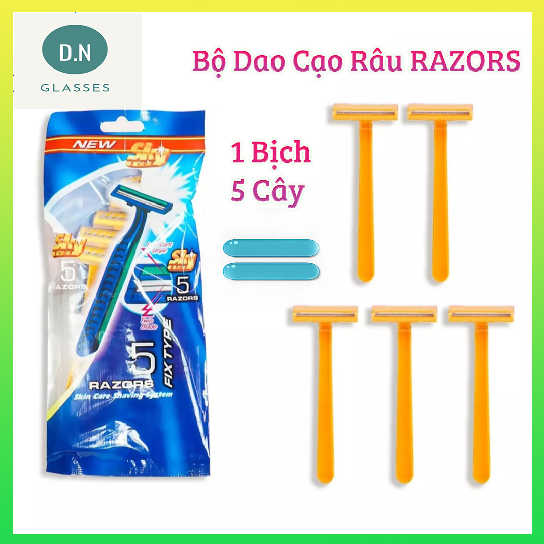 Bộ dao cạo râu cổ điển razors lưỡi dao cạo râu kép - cực bén -cán nhựa -dùng 1 lần