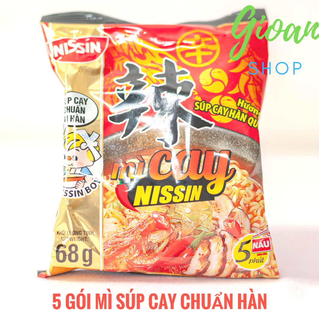 5 gói mì súp cay _ MÌ CAY HÀN QUỐC NISSIN