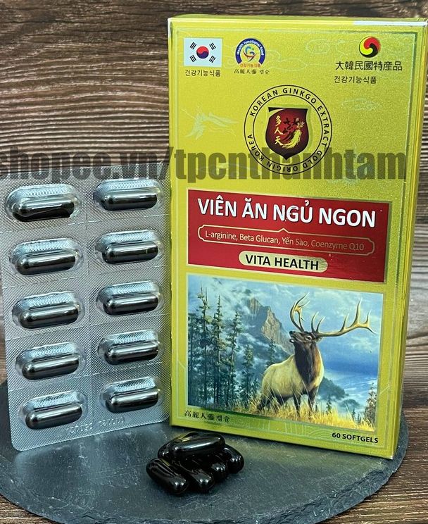 Viên uống hỗ trợ ĂN NGỦ NGON VITA HEATLTH bổ sung các vitamin cần thiết hỗ trợ giấc ngủ, tăng sức đề kháng – Hộp 60v dưỡng tâm an thần, hỗ trợ giảm tình trạng mất ngủ, ngủ không sâu giấc, giảm căng thẳng thần kinh