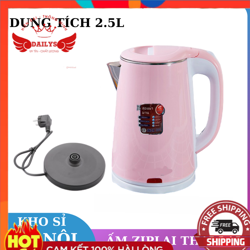 Ấm siêu tóc ziplai thái lan dung tích 2.5l - ấm siêu tốc 2 lớp cách nhiệt thiết kế sang trọng,ấm siêu tốc,ấm đun nước,bình đun nước dailys
