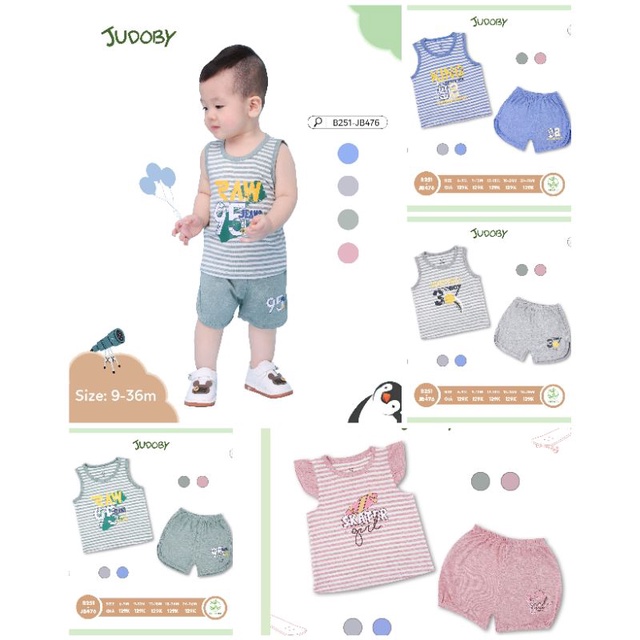 Bộ ba lỗ/ sát nách bé trai, bé gái judoby 9-36m