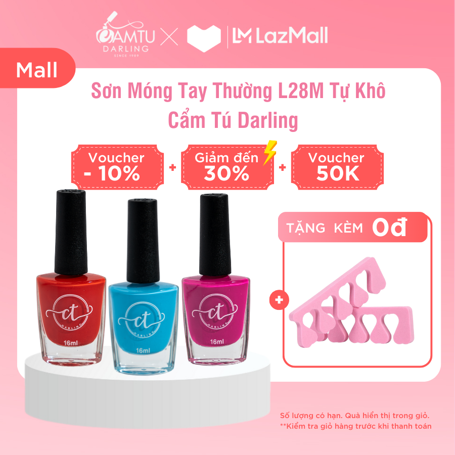 Sơn Móng Tay Tự Khô Màu S1 Đến S49 Cao Cấp Cẩm Tú Darling Lên Màu Chuẩn Bền Màu Khô Nhanh