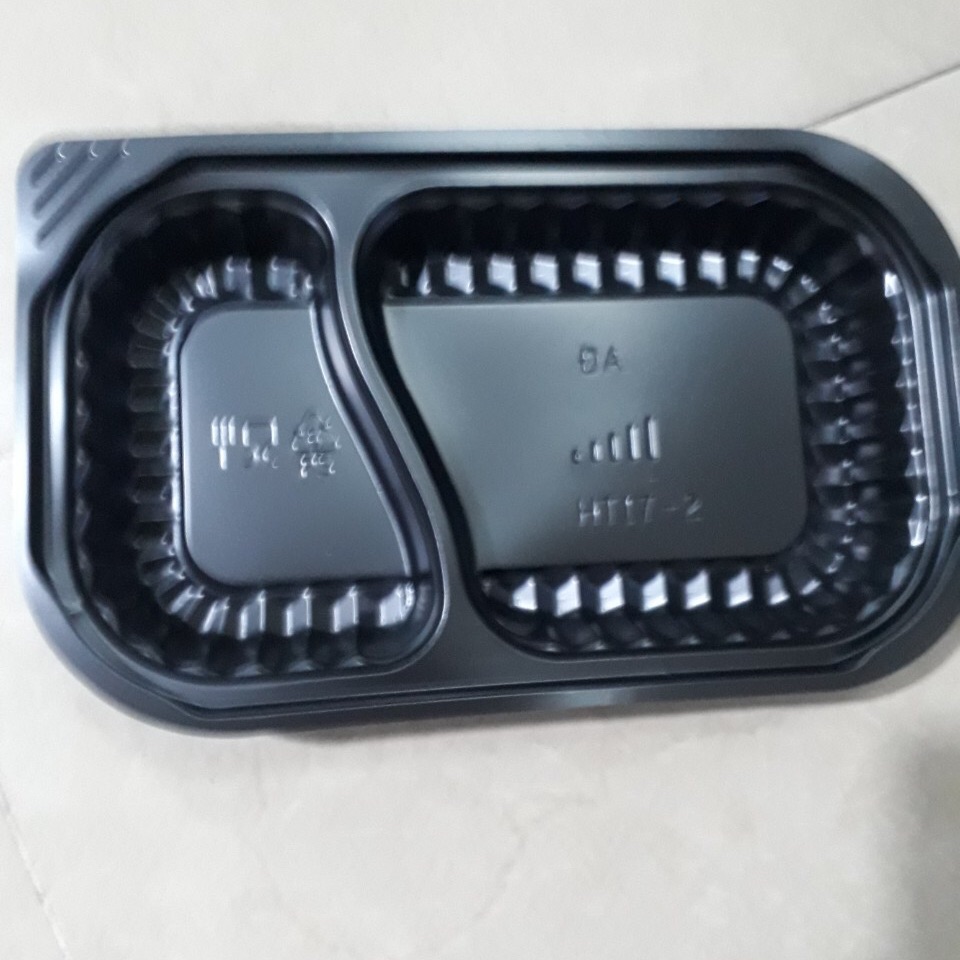 Combo 50 hộp nhựa đế đen nắp trong 2 ngăn HT17