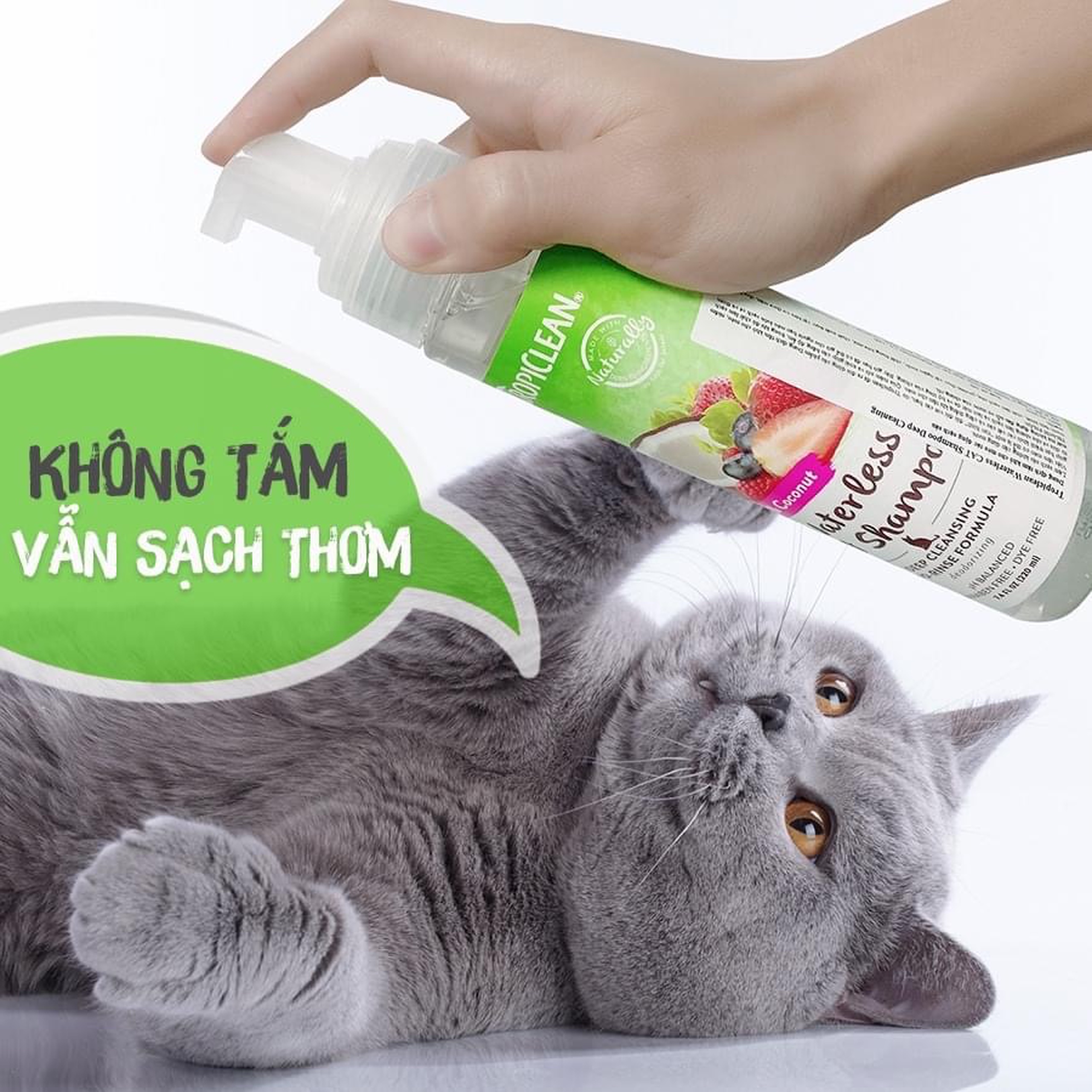TROPICLEAN - DẦU TẮM KHÔ ORGANIC CHO THÚ CƯNG