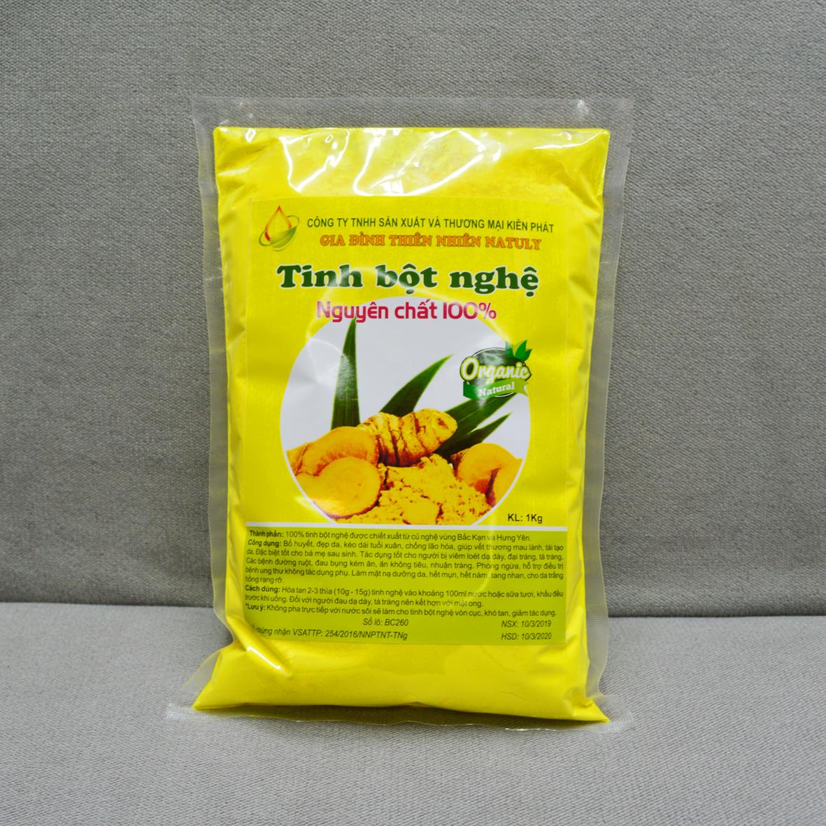 Tinh bột nghệ 1kg (nguyên chất 100%)
