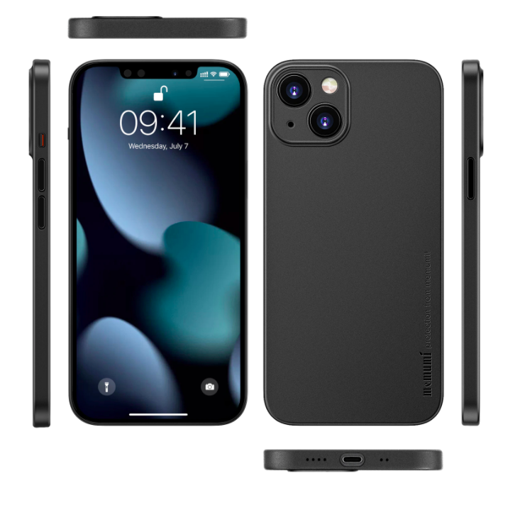 Ốp lưng lụa mỏng dành cho iPhone 13 bảo vệ camera, siêu mỏng 0.3 mm - Hàng Chính Hãng Memumi - Đen