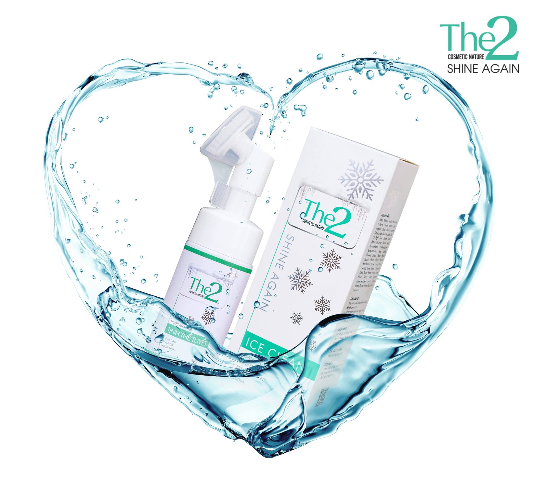 Sữa rửa mặt tinh thể tuyết the2- ngăn ngừa mụn, sạch dầu, sáng da, mát lạnh-đông dược vũ đức- srm02 rubysolife