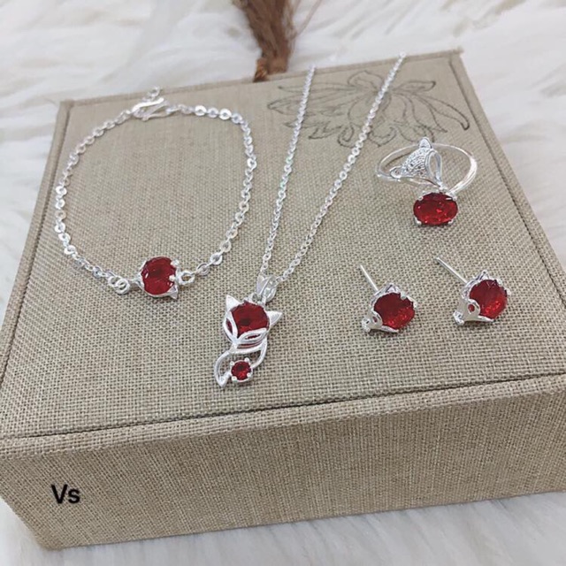 Bộ Trang Sức Hồ Ly 4 Món  - TRANG SỨC BẠC TNJ CAM KẾT HÀNG CHUẨN ẢNH CHẤT LƯỢNG TỐT PHỤC VỤ TẬN TÌNH CHU ĐÁO