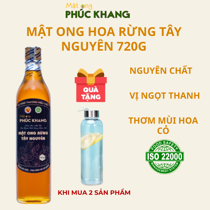 Mật Ong Hoa Rừng Tây Nguyên Phúc Khang Hữu Cơ 720g Nguyên Chất Thiên Nhiên Bổ Dưỡng Xuất Xứ Việt Nam Hàng Chính Hãng