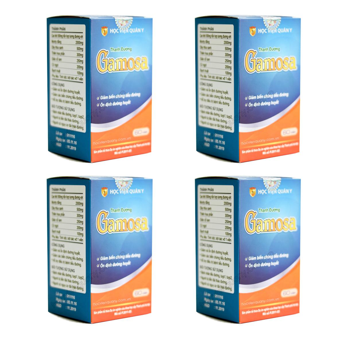 [HCM]Bộ 4 hộp Thanh đường Gamosa Học Viện Quân Y 4x 60 viên