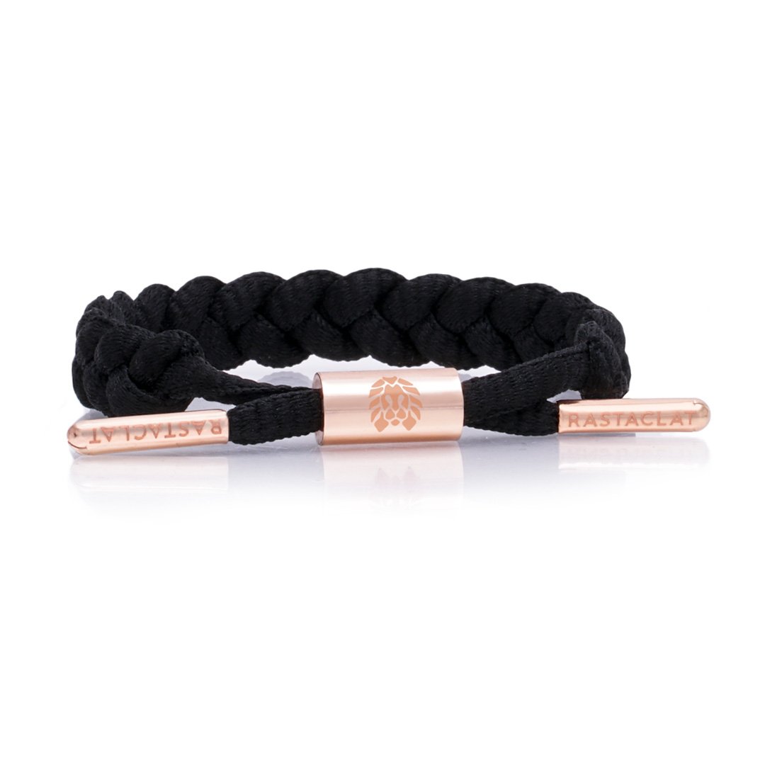 Vòng tay Rastaclat LAURYN dây đan chéo đen full RAS21100001