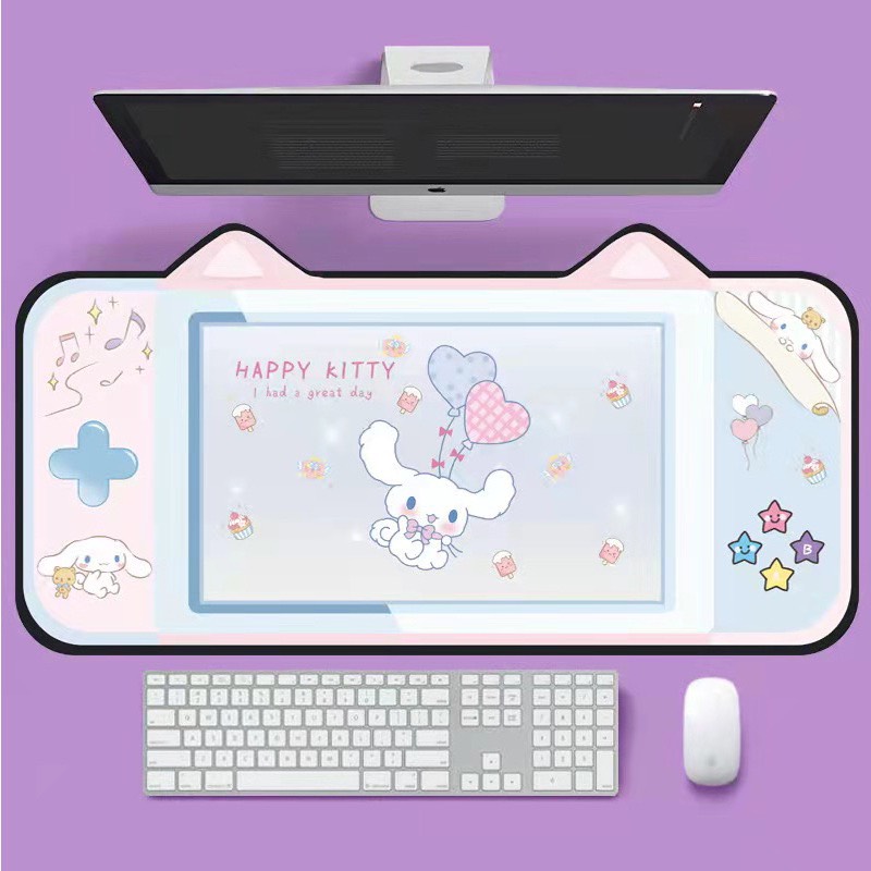 Tấm lót bàn phím-chuột máy tính gaming hoạ tiết hello kitty đáng yêu-bavaudio