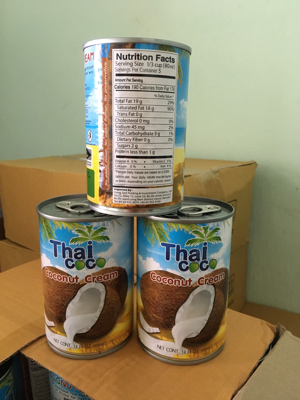 Nước cốt dừa Thai Coco 400ml ( Thai Coco nhập khẩu Thái Lan)