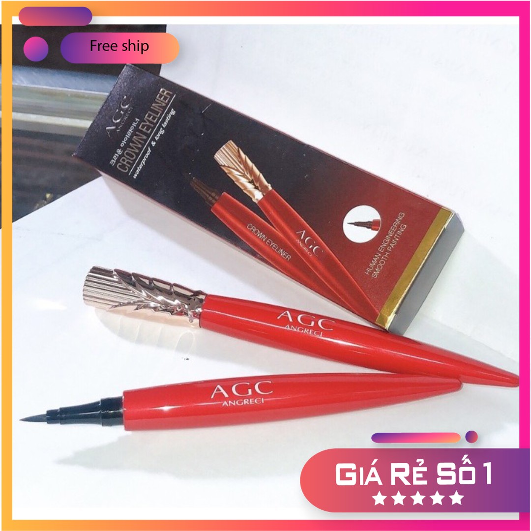 Kẻ mắt nước crown eyeliner agc wateproof & long lasting nữ hoàng , ko lem trôi , thiết kế ngồi nét nhỏ gọn