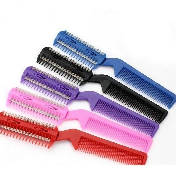 Lược tỉa tóc kẹp dao cạo 21cm kèm 2 lưỡi dao