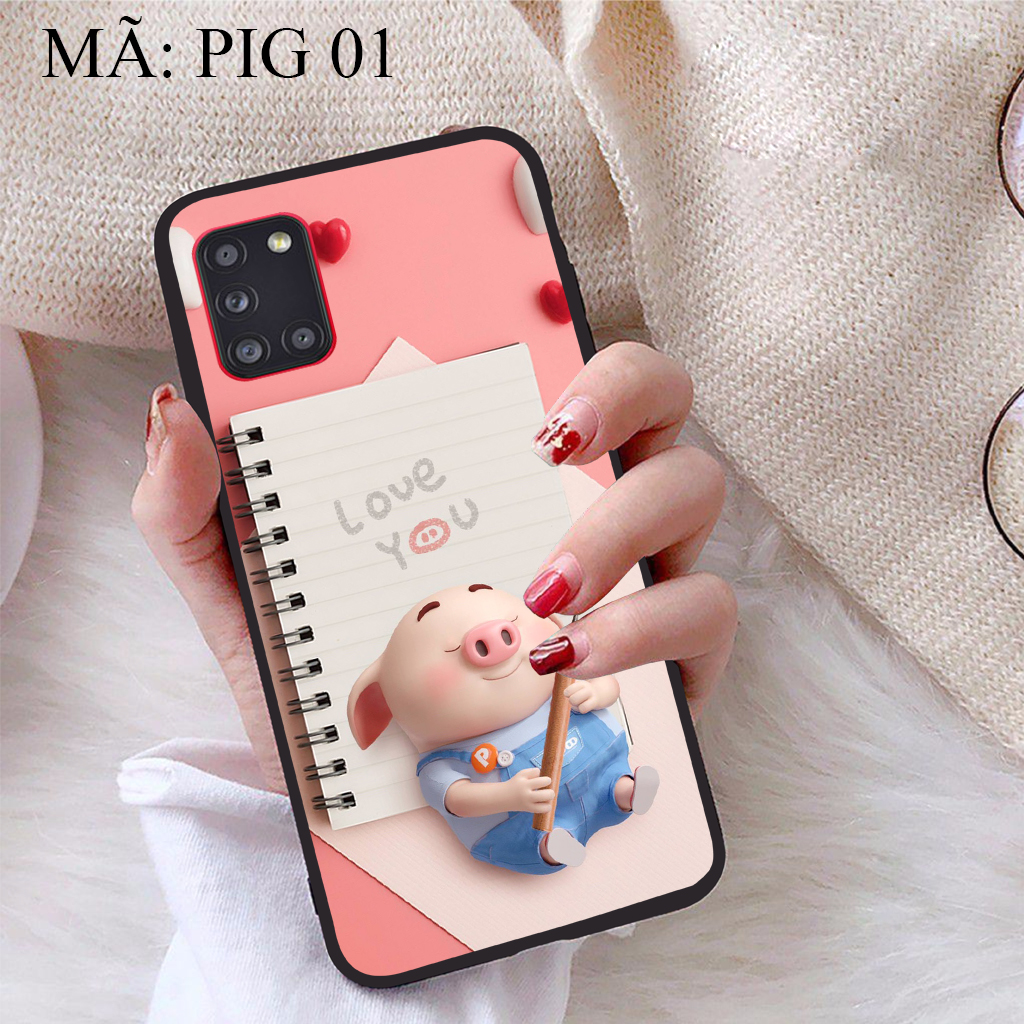 Ốp lưng iCase dành cho Samsung Galaxy A31 viền dẻo TPU BST Pig Cute