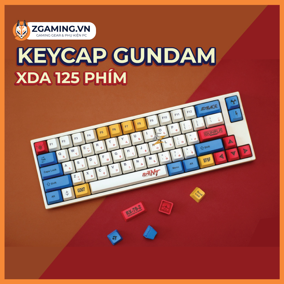 Keycap bàn phím gundam | profile xda | pbt 125 phím | sẵn hàng giao hỏa tốc