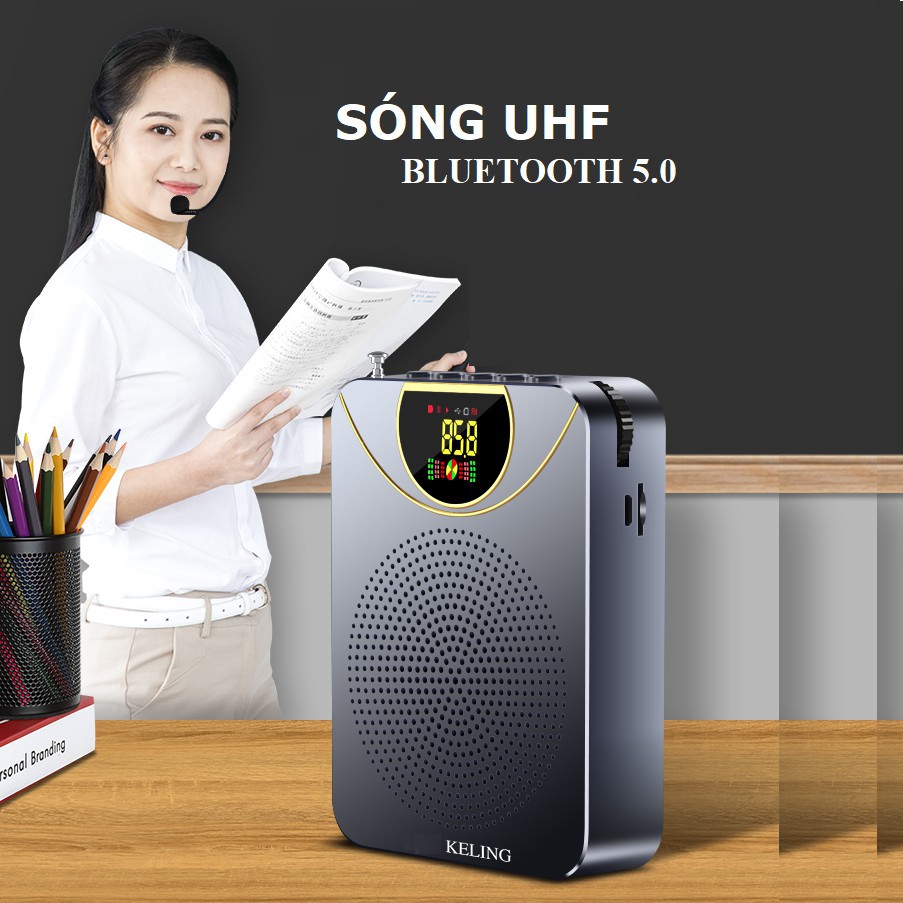 Máy trợ giảng có mic cài áo, Máy trợ giảng mini, Máy trợ giảng Keling K2 không dây phiên bản cao cấp. Sử dụng đơn giản, dễ dàng, Trợ thủ đắc lực cho giáo viên.