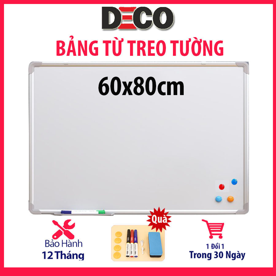 Bảng viết bút lông Size 60x80cm Viết Bút Dạ Cao Cấp , tặng kèm 4 bút lông, 6 nam châm, 1 bông lau.