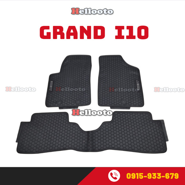 Thảm Lót Sàn Cao Su Xe Grand i10 2014 đến 2022 Màu Đen , Cao Su Đúc Ko Mùi, Thiết Kế Vừa Zin cho Xe, Dễ Dàng Vệ Sinh Và Lắp Đặt
