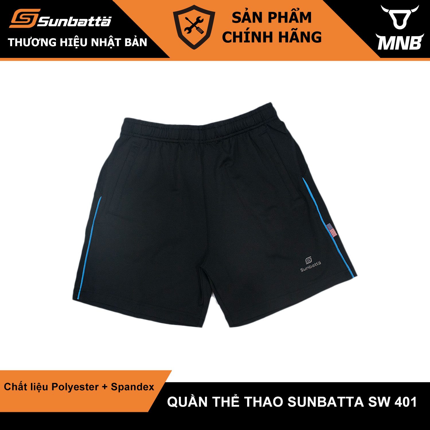 [HCM]QUẦN THỂ THAO CẦU LÔNG NAM SUNBATTA SW 401 CHÍNH HÃNG 100% POLYESTER MỀM MỊN MÁT