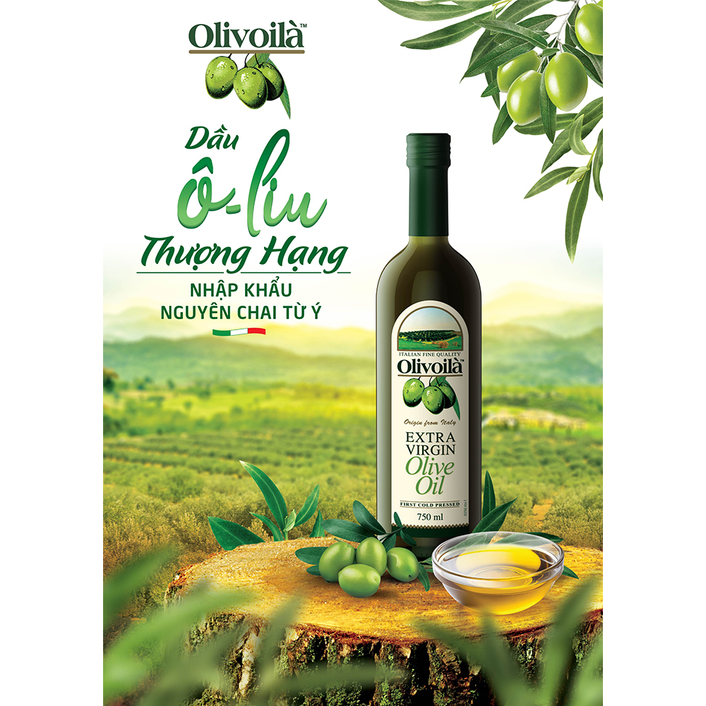 [senxanh foods] dầu oliu nguyên chất olivoilà extra virgin 750ml 2