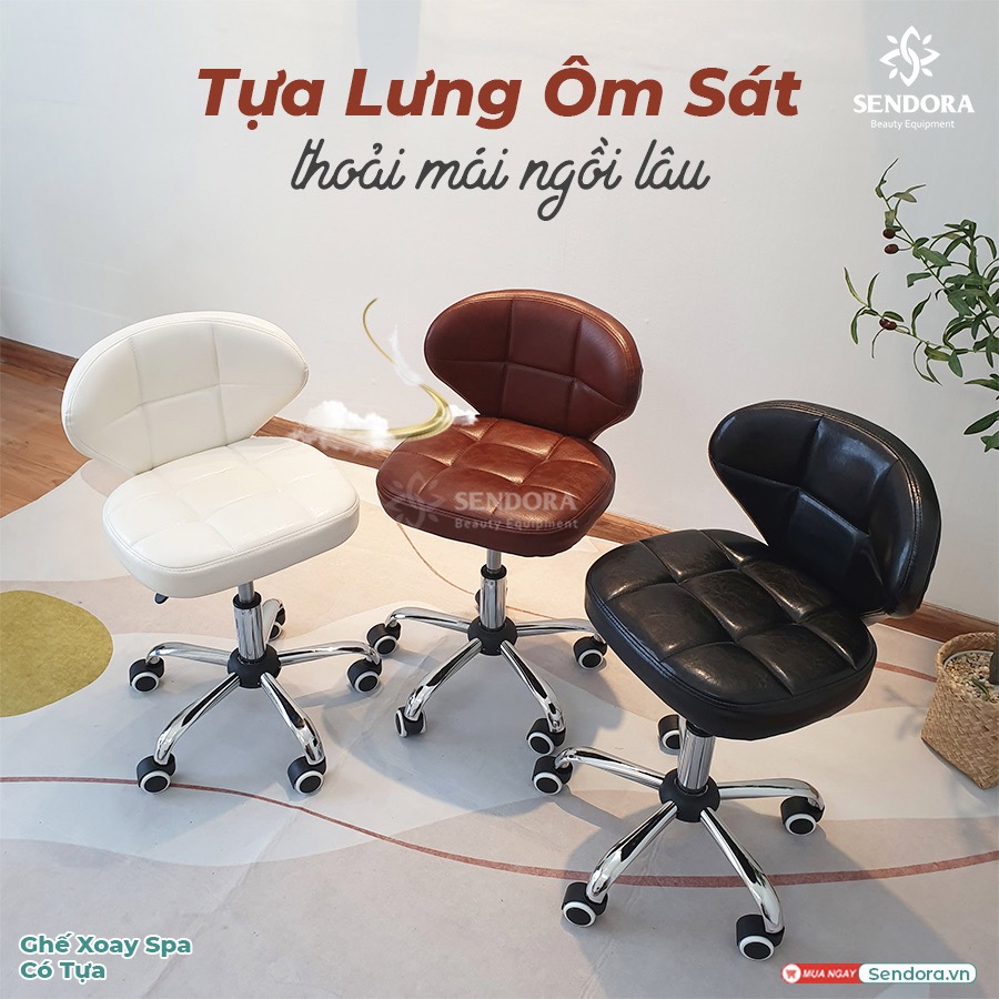 [HCM] Ghế Xoay Có Tựa - Ghế Xoay Thẩm Mỹ SPA có tựa